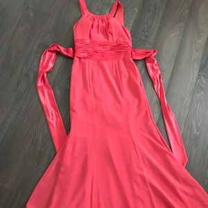 David’s Bridal Chiffon Long Bridesmaid Dress